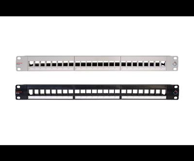 Patch panel KU 24x, 19‘‘/1U - šedý