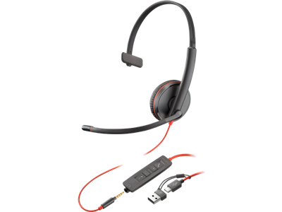 Poly BLACKWIRE 3215, USB-C, USB-C/A, (Bulk)
